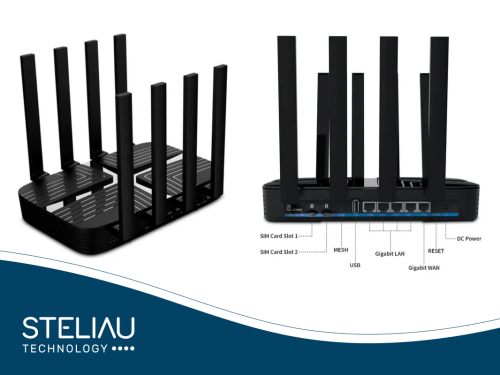 Product image Router 4G LTE Cat9 AX3000 WiFi 6 con Dual SIM y failover, alto rendimiento y conectividad estable para EDGE COMPUTER e INFORMÁTICA INDUSTRIAL.