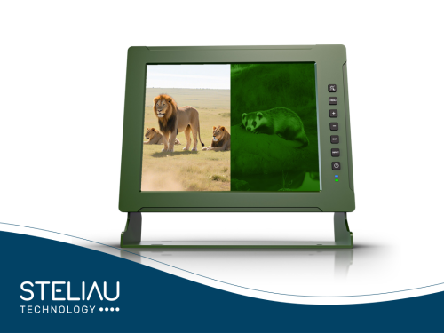 10.4" industrial night vision all‑weather LCD monitor, 1000 nits, optical bonding, -30°C to 70°C operation, glove touch, 50,000h LED panel lifetime.