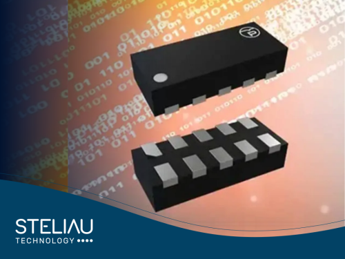 Ultra-low capacitance diode for ESD protection in HDMI, USB, and DVI interfaces; safeguards 4 data lines with over 25kV protection, RoHS compliant.
