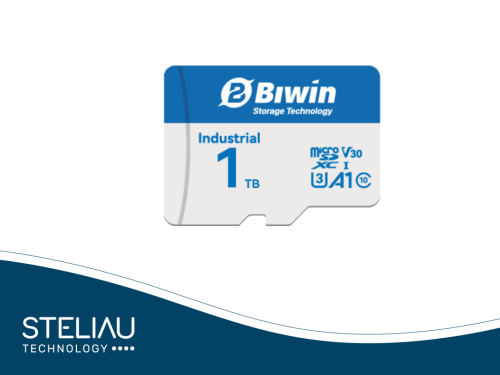 High-reliability industrial microSD card with 4K/8K support, fast read/write (158/123 MB/s), wide temperature range, and durable data protection.